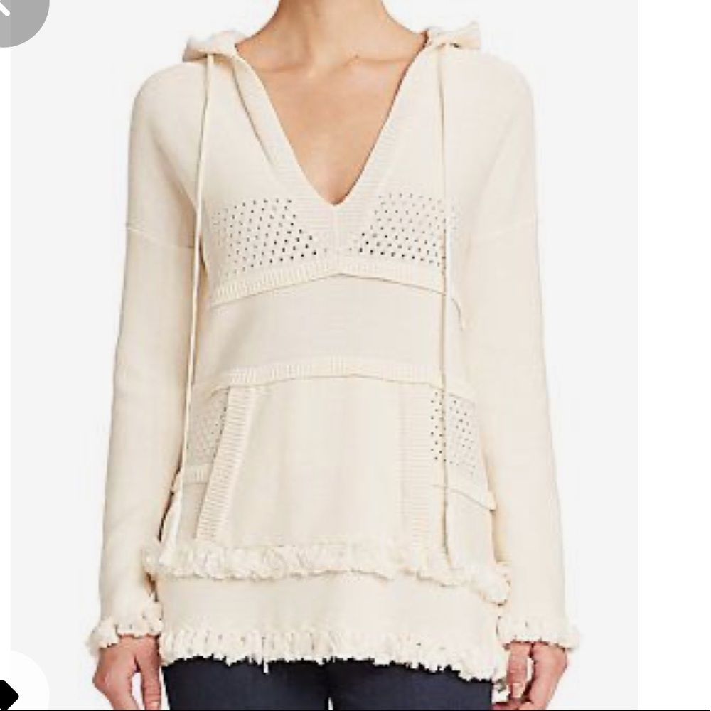 NWT Tory Burch Baja Ivory Cotton Tunic Sweater